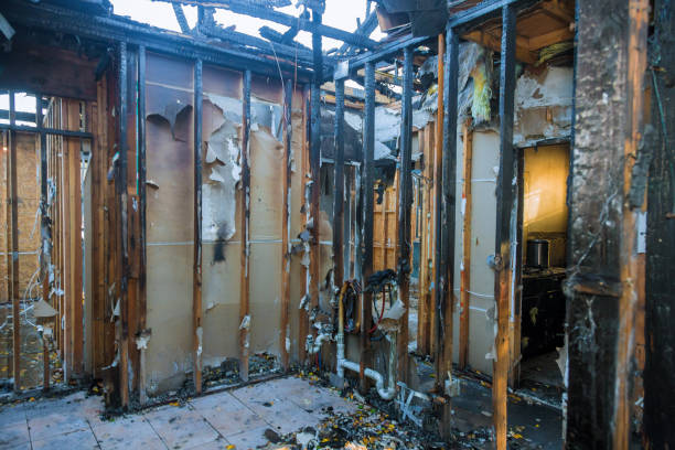 Professional Emergency Fire Damage Restoration technician working in Jessup, MD